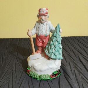 Roman "Evergreen Express" Music Box. Tested And Works. "Oh Christmas Tree"